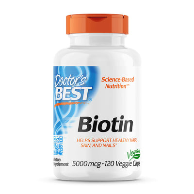 Doctor's Best ビオチン 5000mcg、120 植物性カプセル