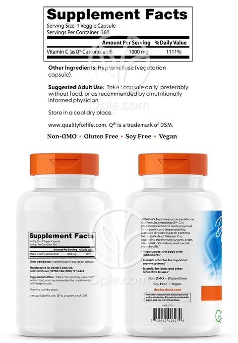 ドクターズベスト_ビタミンC 1000mg、360ベジカプセル