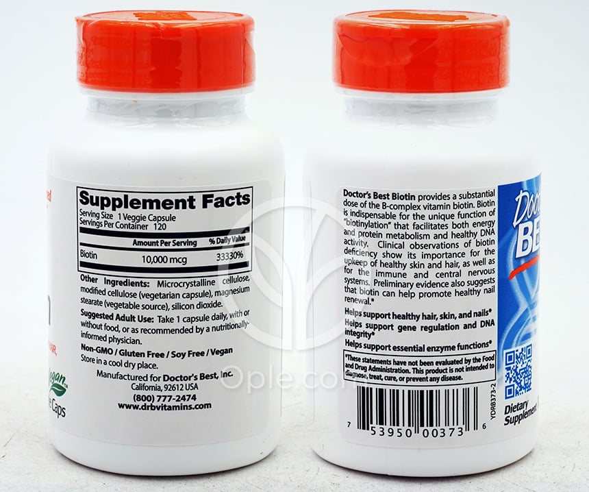 ドクターズベスト ビオチン 10000mcg、120ベジカプセル — 후면