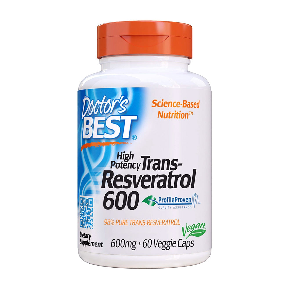 ドクターズベスト ハイポテンシー トランス レスベラトロール 600、600mg、ベジカプセル60粒