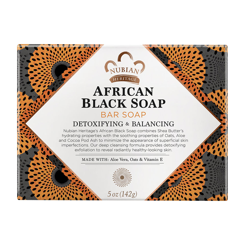 Nubian Heritage アフリカンブラックソープバー, 142g