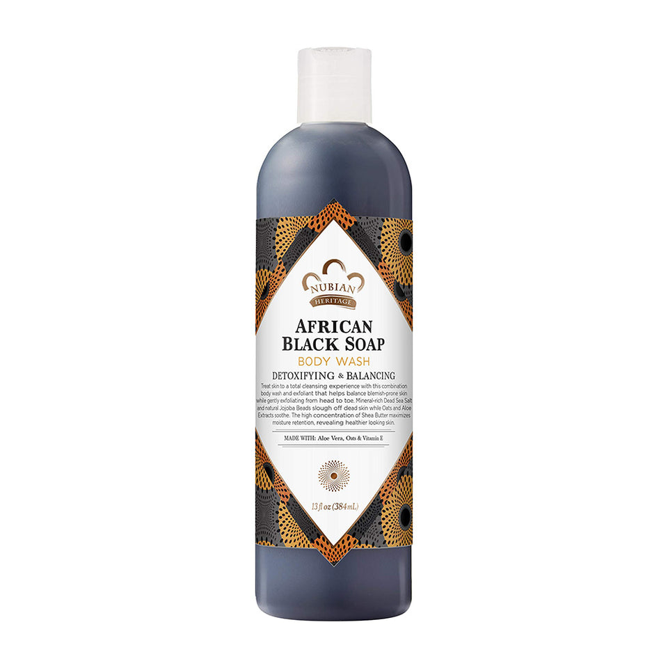Nubian Heritage_アフリカンブラックソープ ボディウォッシュ、384ml