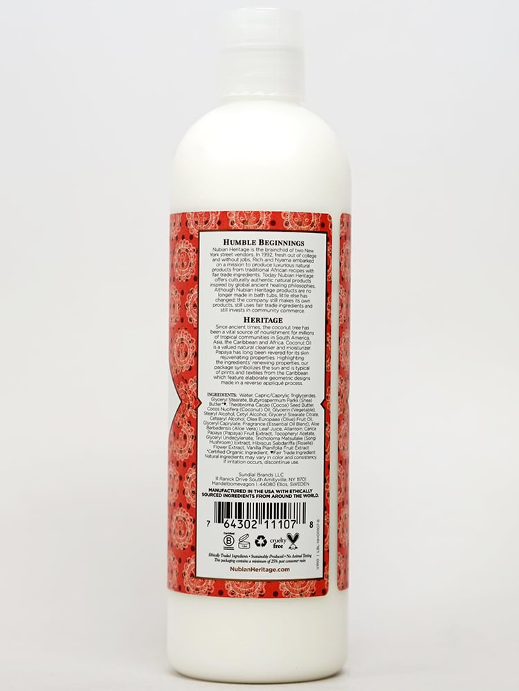 누비안헤리티지_코코넛&파파야 바디 로션, 384ml — 후면