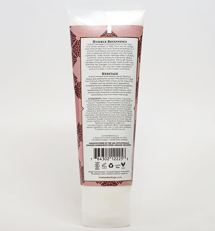 누비안헤리티지_파출리 앤 브리티 핸드크림, 118ml — 후면