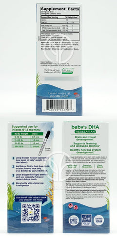 ノルディックナチュラルズ_ベビーDHAベジタリアン 1050mg DHA 575/ EPA 285, 30ml