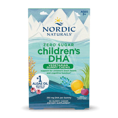 노르딕내추럴스_제로 슈가 칠드런 DHA 250mg 베지테리안구미 츄 그레이트 패션 후르츠 레몬 맛, 30구미 츄
