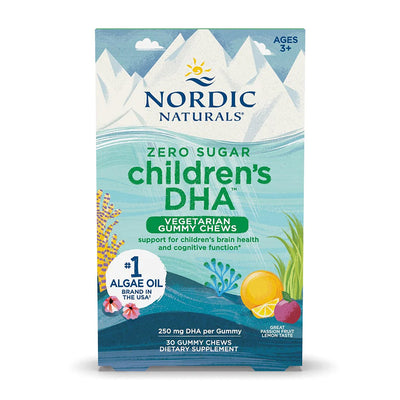 노르딕내추럴스_제로 슈가 칠드런 DHA 250mg 베지테리안구미 츄 그레이트 패션 후르츠 레몬 맛, 30구미 츄