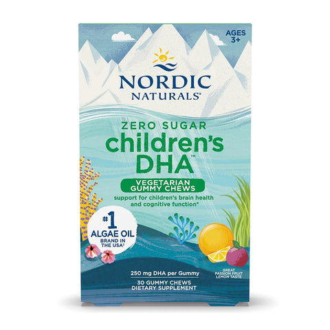 노르딕내추럴스_제로 슈가 칠드런 DHA 250mg 베지테리안구미 츄 그레이트 패션 후르츠 레몬 맛, 30구미 츄