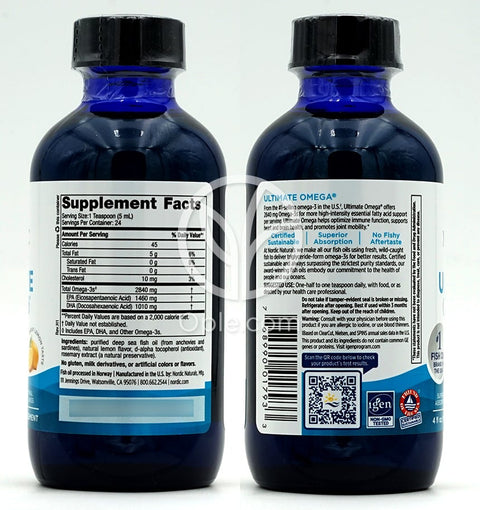 노르딕내추럴스_얼티메이트 오메가 2840mg EPA 1460 /DHA 1010 레몬 맛, 119ml