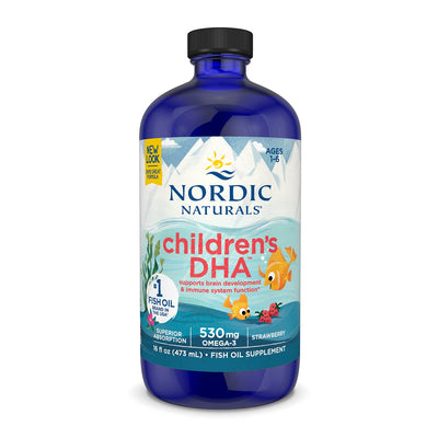 노르딕내추럴스_어린이 DHA 리퀴드 530mg EPA 170/ DHA 255 딸기 맛, 473ml