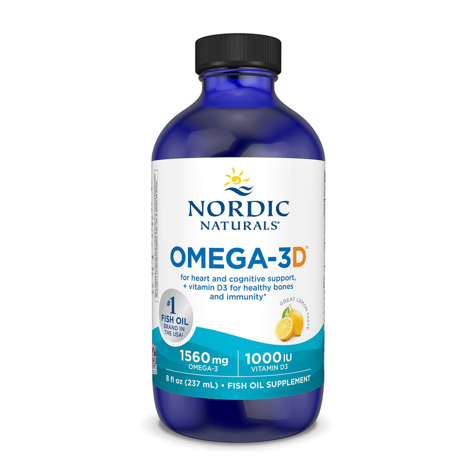 ノルディックナチュラルズ_オメガ-3D 1560mg EPA 745/DHA 500+1000IU ビタミンD3 レモン味、237ml