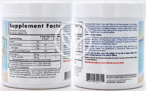 노르딕내추럴스_노르딕 오메가-3구미 82mg EPA/DHA 68 탠저린, 120구미