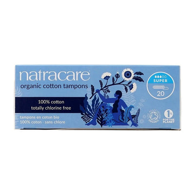 Natracare_オーガニックコットンタンポンスーパーノンアプリケーター、20個