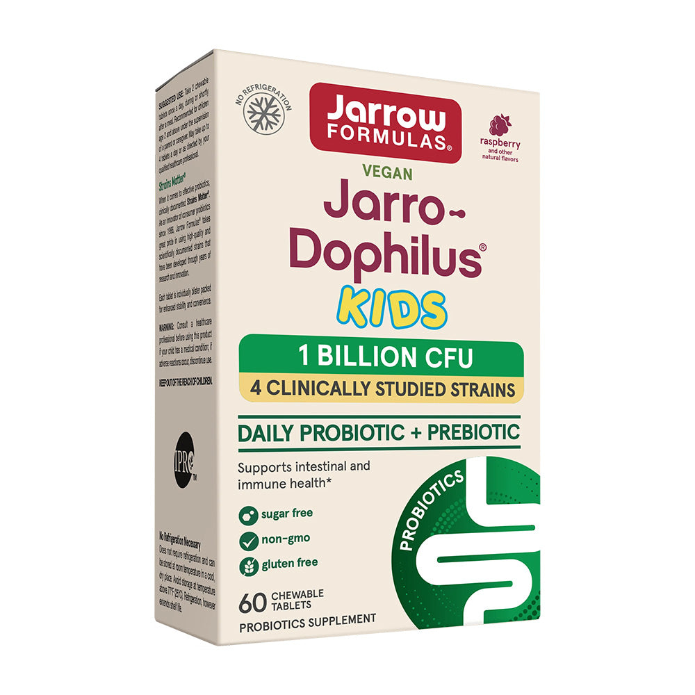 Jarrow Formulas_ビーガンジャロウ・ドフィルスキッズプロバイオティクス10億CFUラズベリー味、チュアブルタブレット60錠