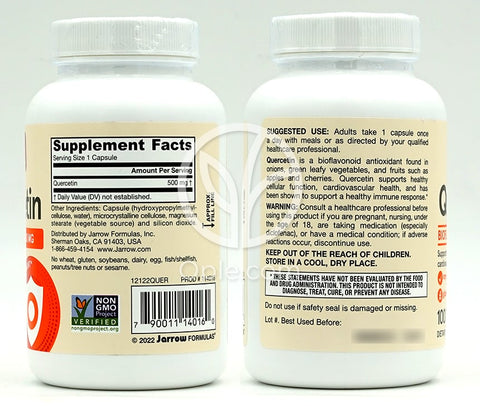 Jarrow Formulas_ビーガンケルセチン 500mg、ベジカプセル100粒