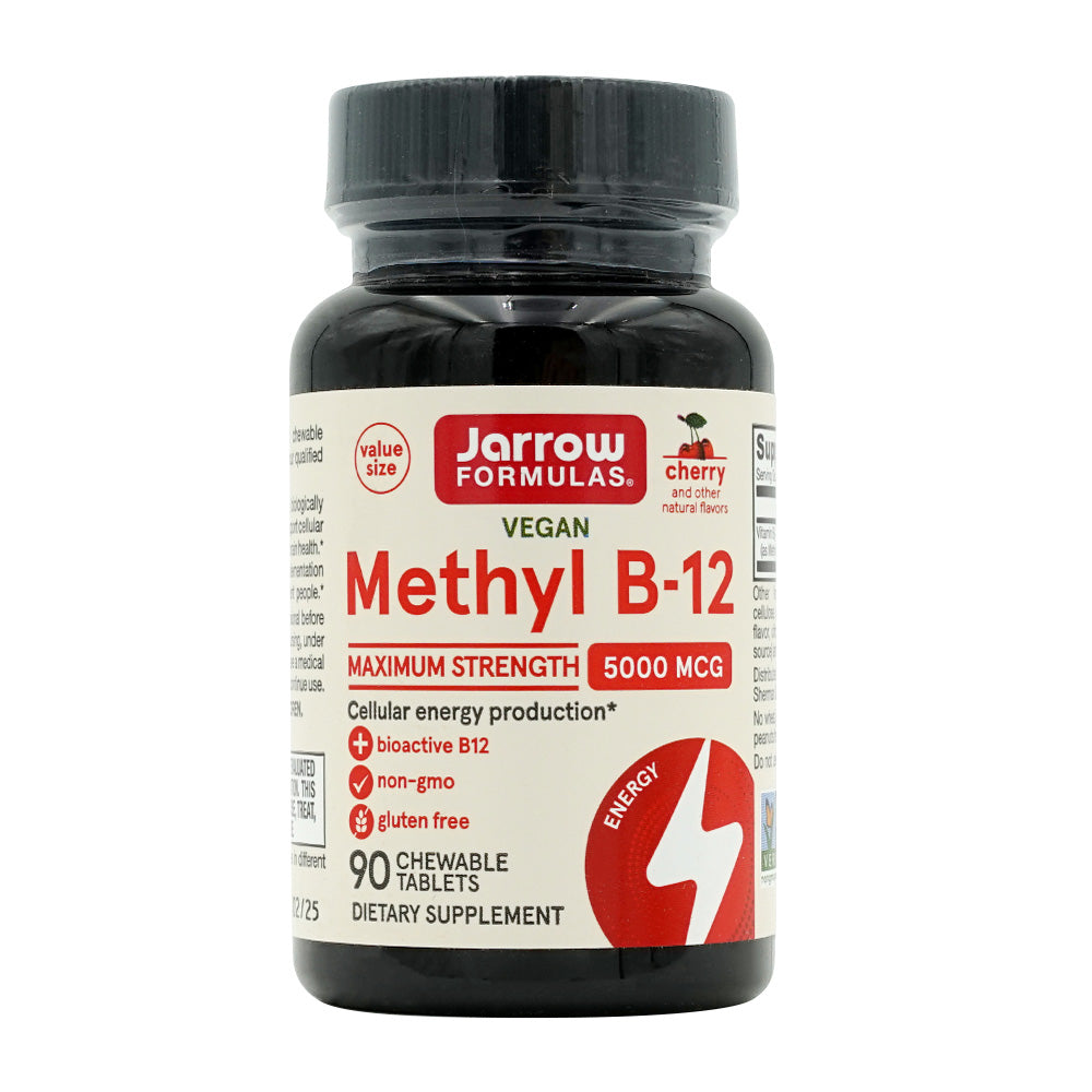 Jarrow Formulas ヴィーガン メチル B-12 5000mcg チェリー風味、90 チュアブルタブレット