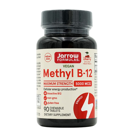 자로우포뮬러스_비건 메틸 B-12 5000mcg 체리 맛, 90 츄어블타블렛