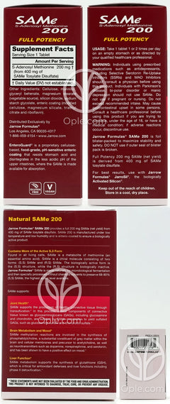ジャローフォーミュラズ_SAMe 200 フルポテンシー 200mg、60タブレット