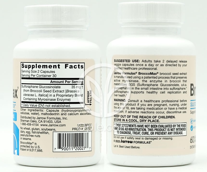 자로우포뮬러스_비건 브로코맥스 35mg, 60 베지캡슐 — 후면