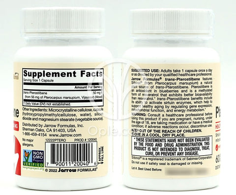 자로우포뮬러스_비건 트랜스 프테로스틸벤 50mg, 60 베지캡슐