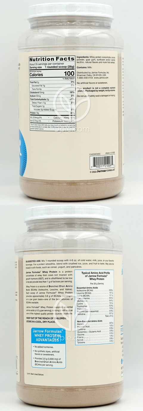 Jarrow Formulas ホエイプロテインパウダー チョコレート味、908g