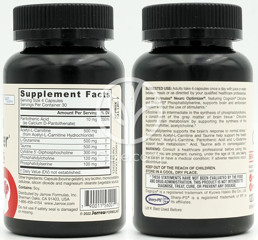 Jarrow Formulas_ニューロオプティマイザー、120カプセル — 후면