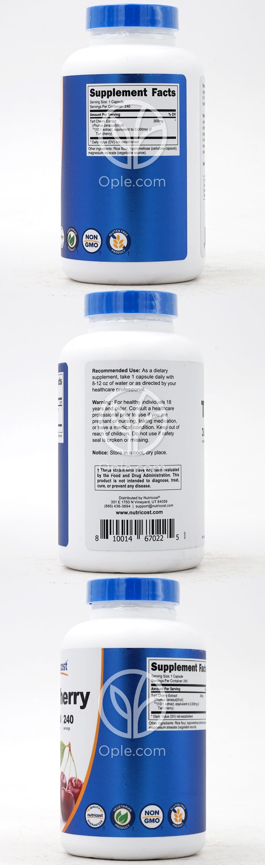 Nutricost_タートチェリー 3000mg、240カプセル — 후면