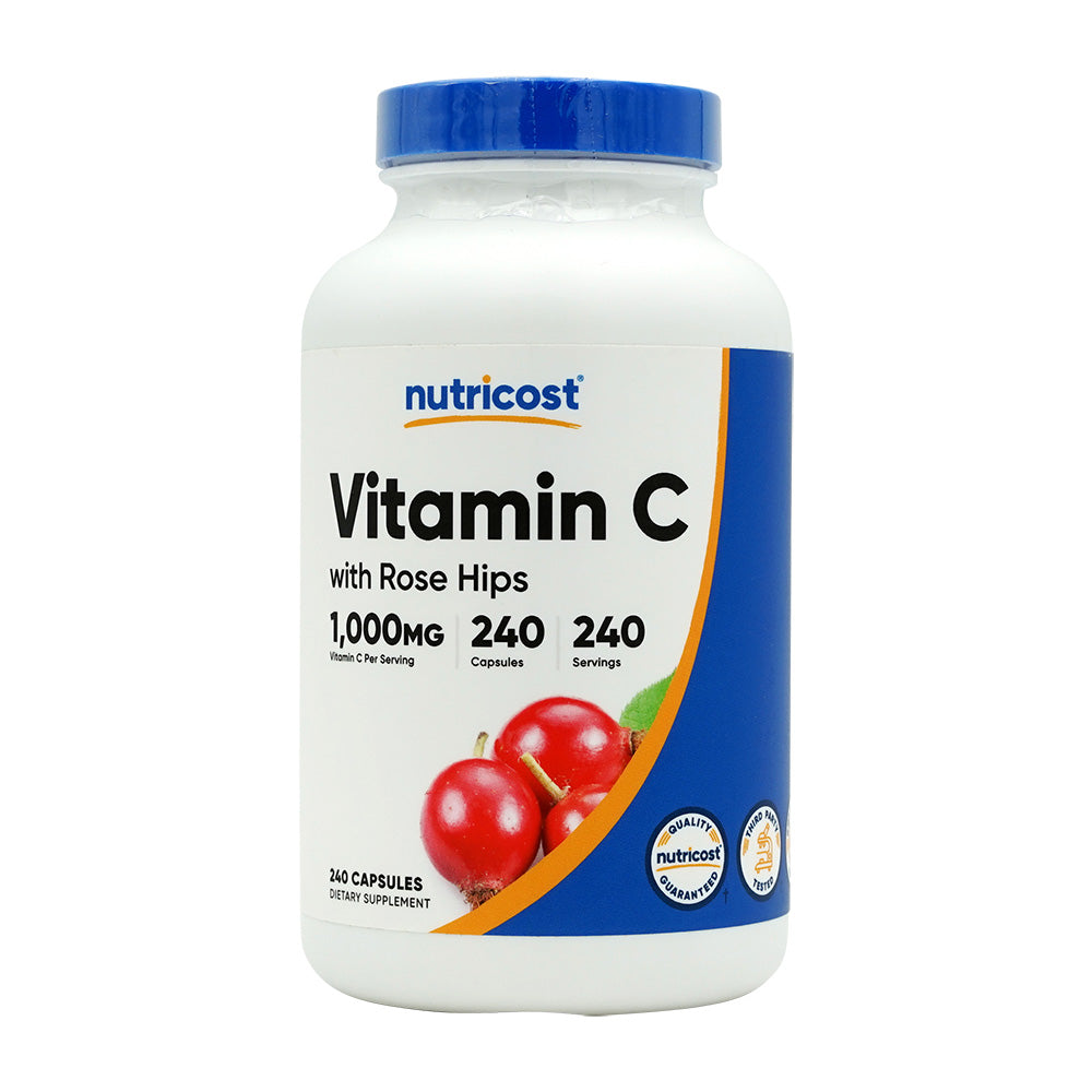 Nutricost ビタミンC 1000mg ローズヒップ配合、240カプセル