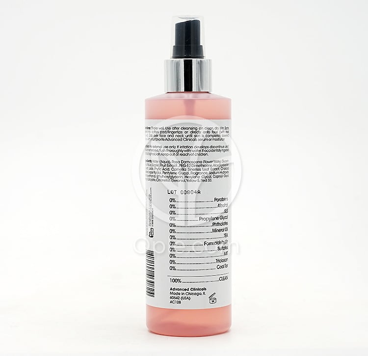 어드밴스드클리니컬스_로즈워터 토너, 237ml — 후면