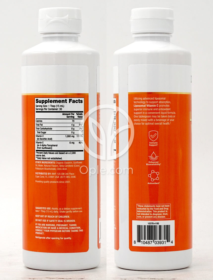 닥터머콜라_리퀴드 리포솜 비타민 C 1000mg 시트러스 바닐라, 450ml — 후면