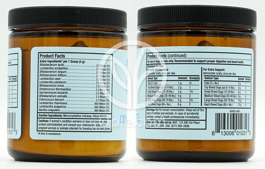 닥터머콜라_바크&위스커스 컴플리트 유산균 포 도그&캣, 90g — 후면