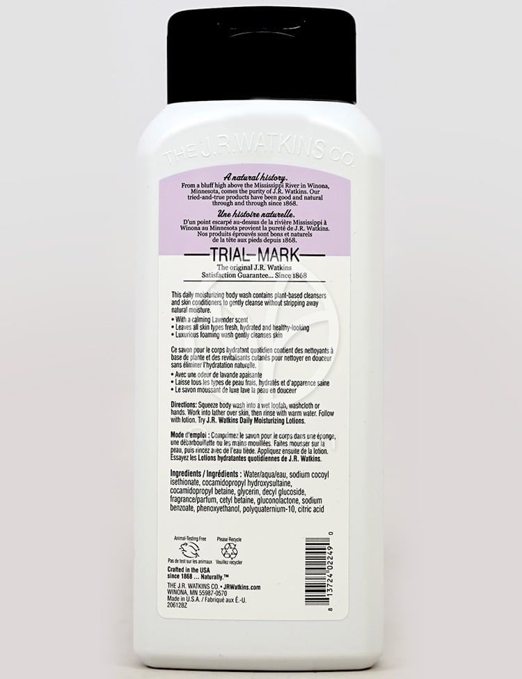 제이알와킨스_데일리 모이스춰라이징 바디 워시, 라벤더 532ml — 후면