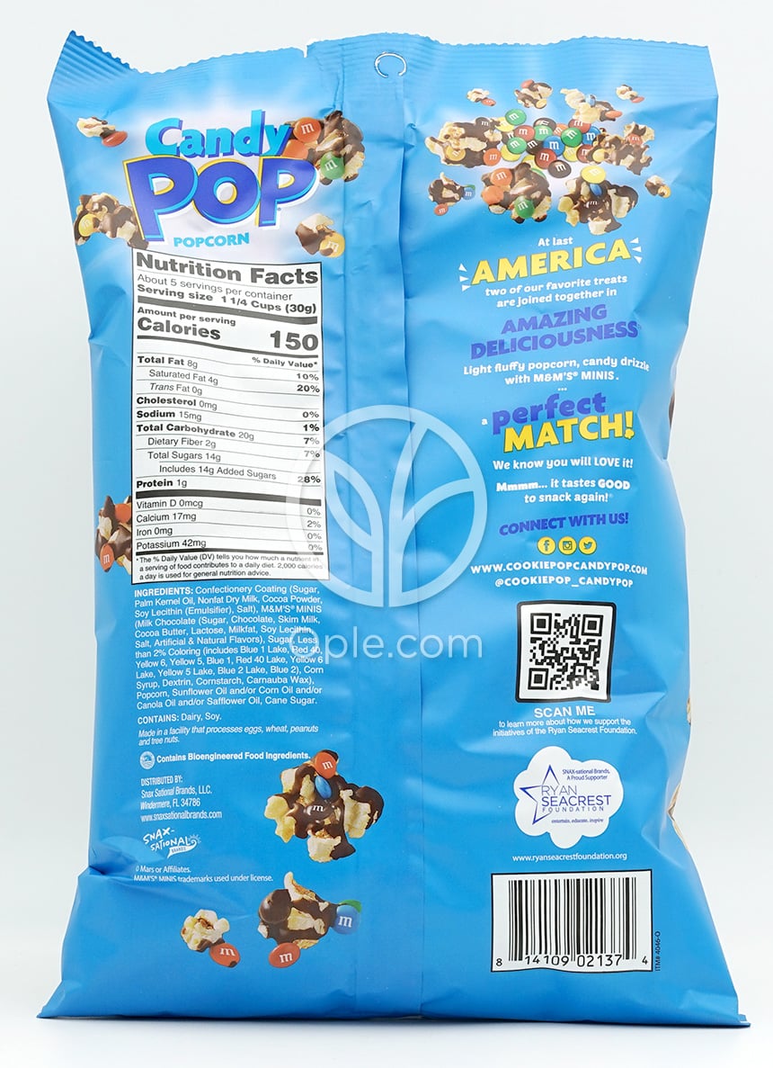 Candy Pop Popcorn M&Ms Minis,  5.25 oz — 후면