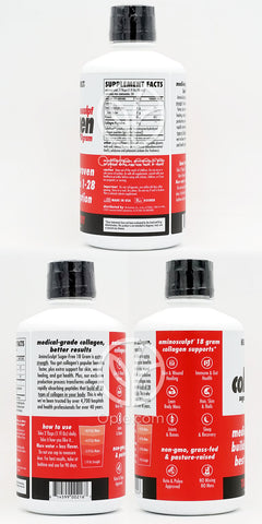 헬스다이렉트_아미노스컬프 콜라겐 슈가 프리 18 그램 타트 체리, 887ml