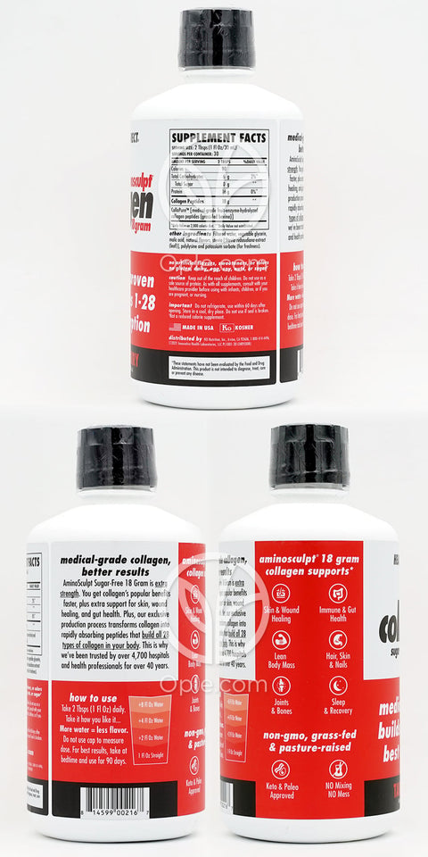헬스다이렉트_아미노스컬프 콜라겐 슈가 프리 18 그램 타트 체리, 887ml