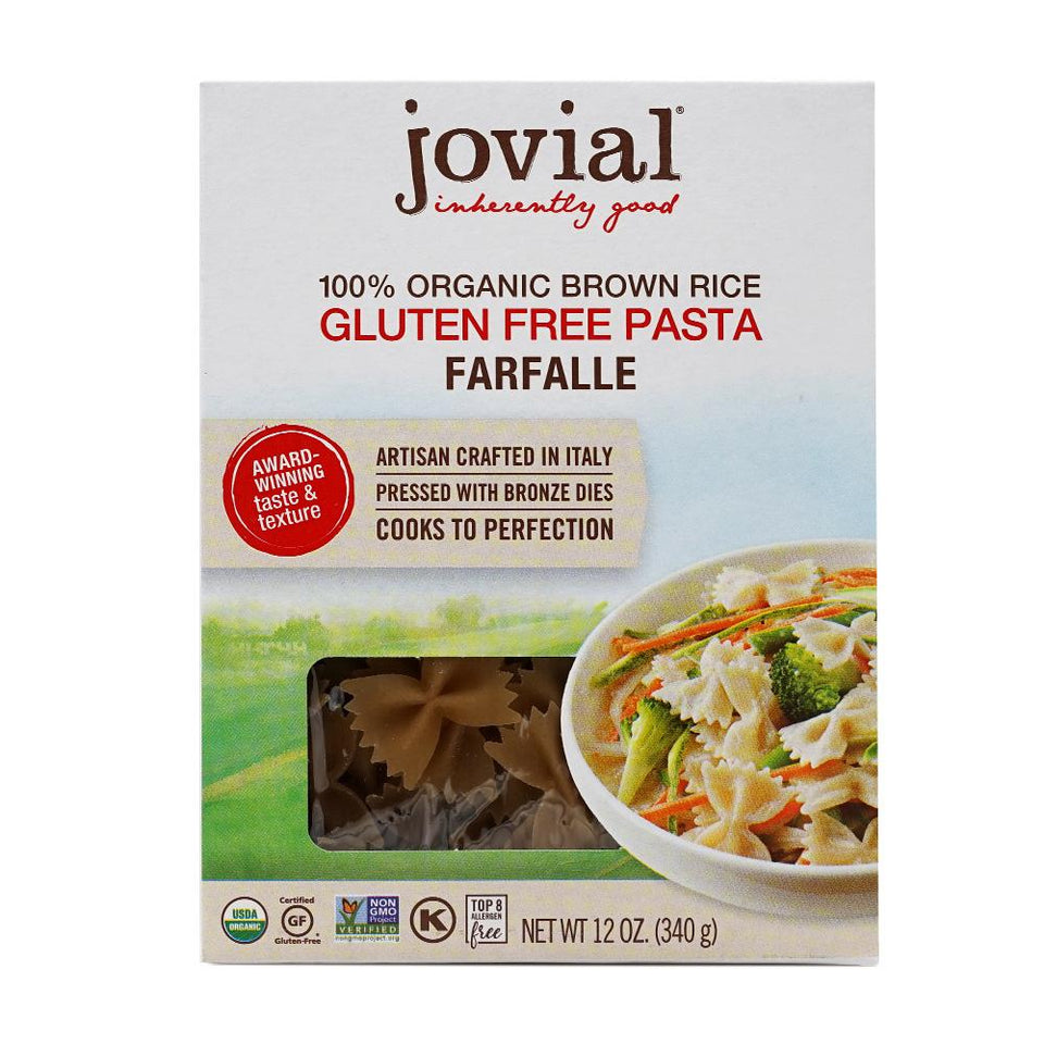 ジョヴィアル・フーズ_100%オーガニック玄米グルテンフリーパスタ、ファルファッレ 340g