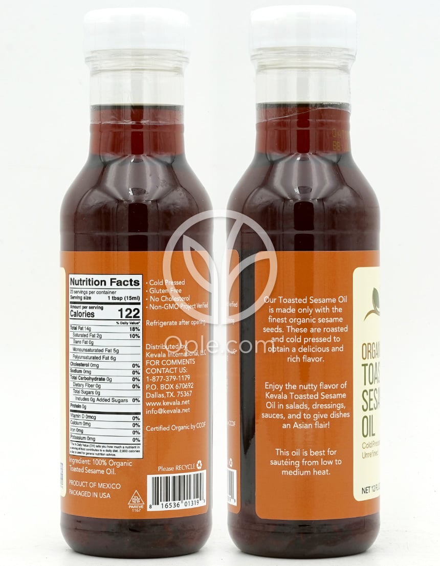 케발라_오가닉 구운 참기름, 354ml — 후면
