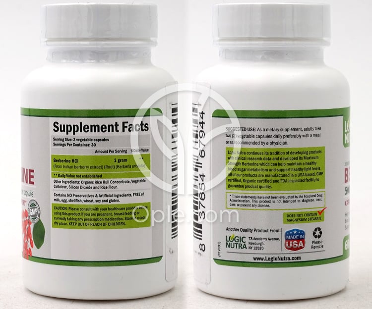 ロジックニュートラ_ベルベリン 500mg、60ベジカプセル — 후면