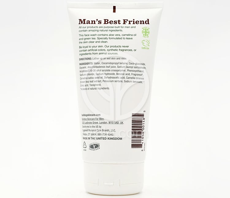불독_남성 스킨케어, 오리지널 페이스 워시, 알로에 카멜리나 그린티 150ml — 후면
