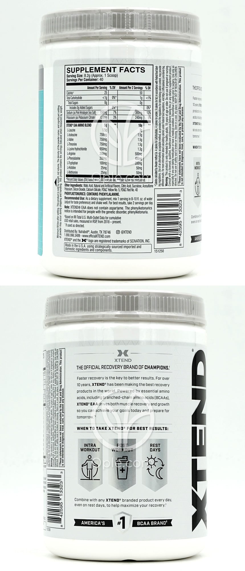 엑스텐드_엑스텐드 Xtend EAA 필수 아미노산 보충제 40서빙 망고 맛, 328g — 후면