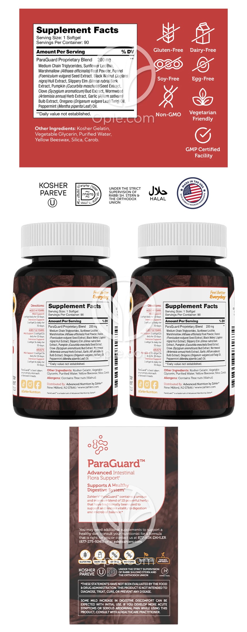 ParaGuard,  90 Softgels — 후면