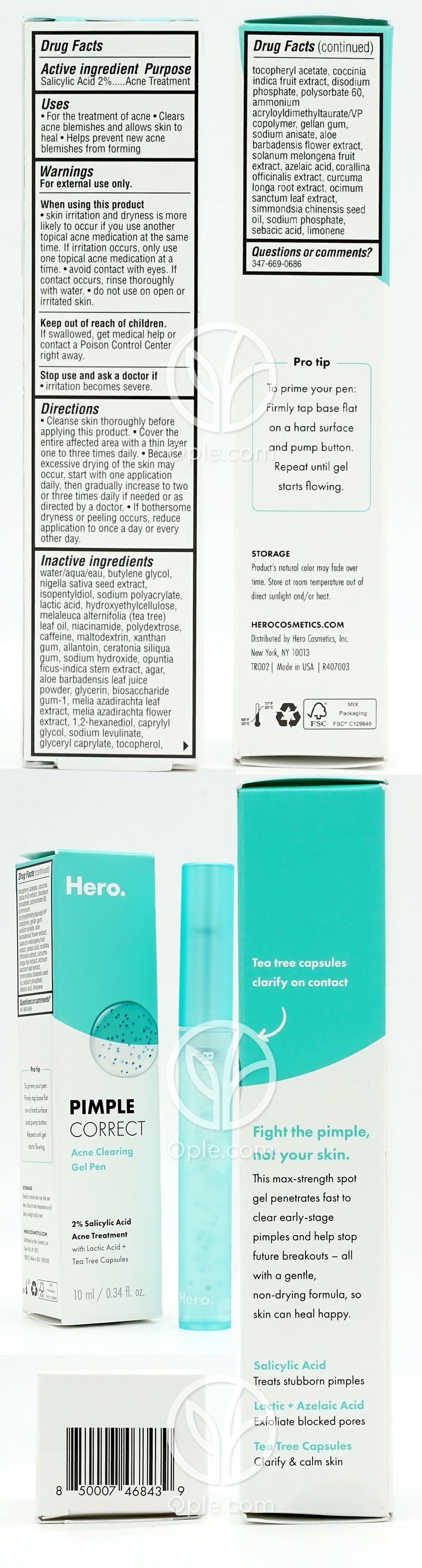 히어로코스메틱_핌플 코렉트 아크네 클리어링 젤 펜, 10ml — 후면
