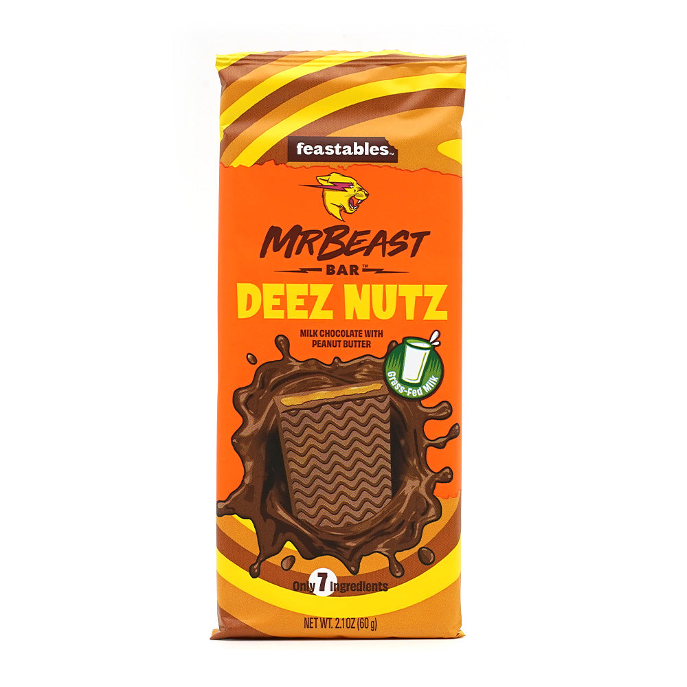 Feastables_MrBeast Bar Deez Nuts Milk Chocolate with Peanut Butter, 60g