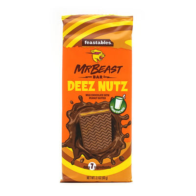 Feastables_MrBeast Bar Deez Nuts Milk Chocolate with Peanut Butter, 60g