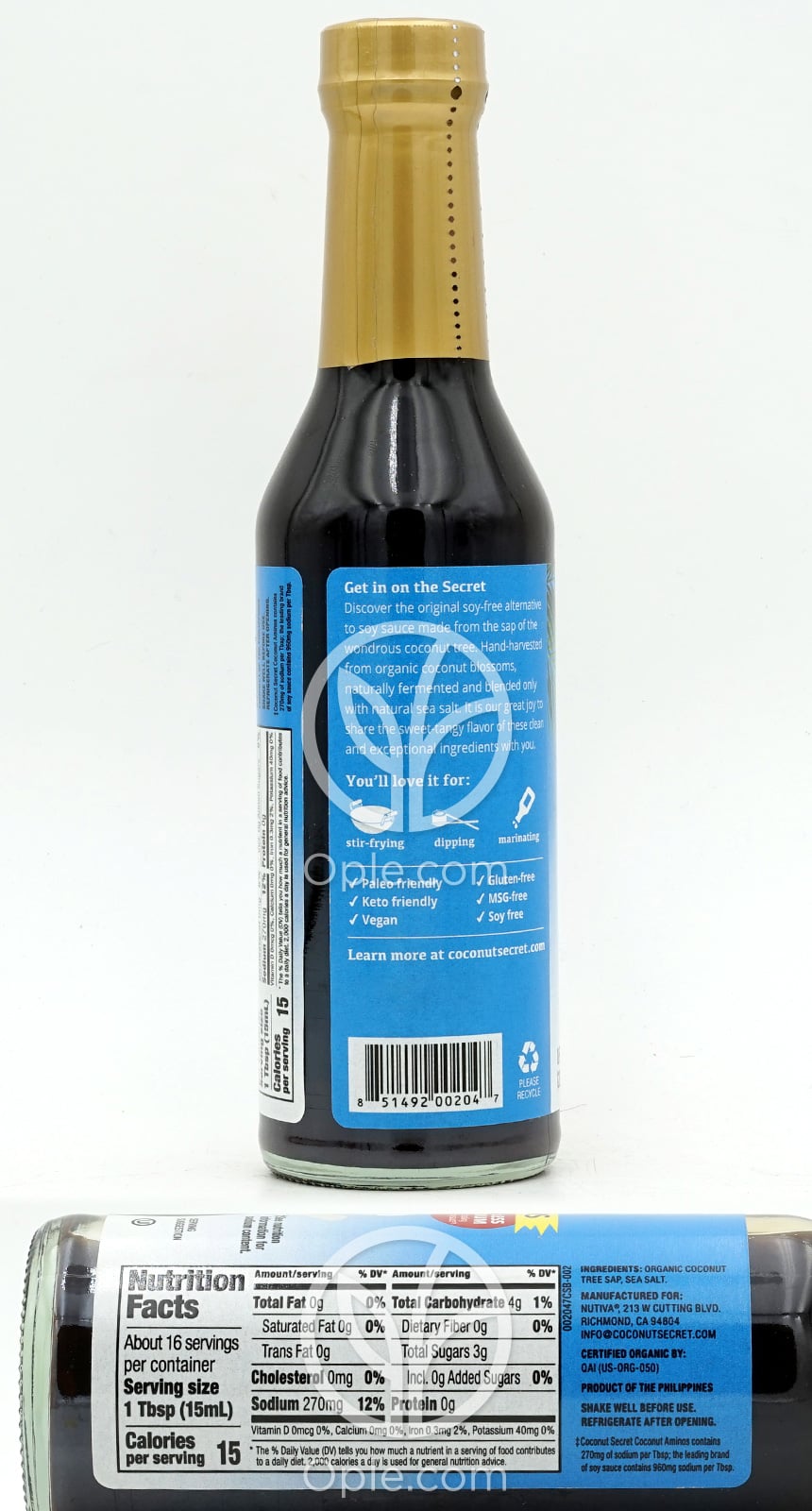 ココナッツシークレット オーガニックココナッツアミノ 大豆不使用の代替品 237ml — 후면
