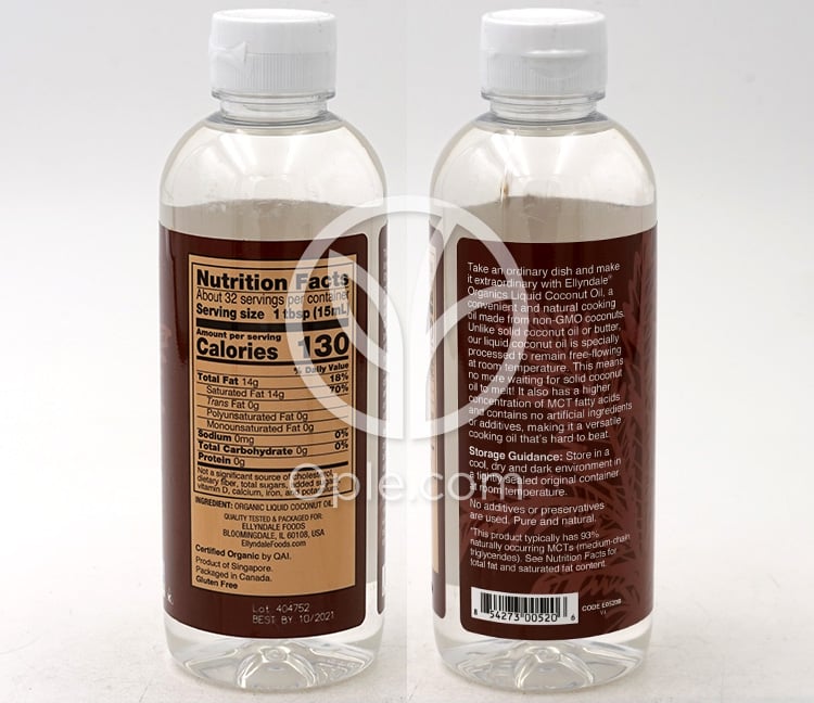 Now Foods_Ellyndale Organics、オーガニック液体ココナッツオイル 16液量オンス — 후면