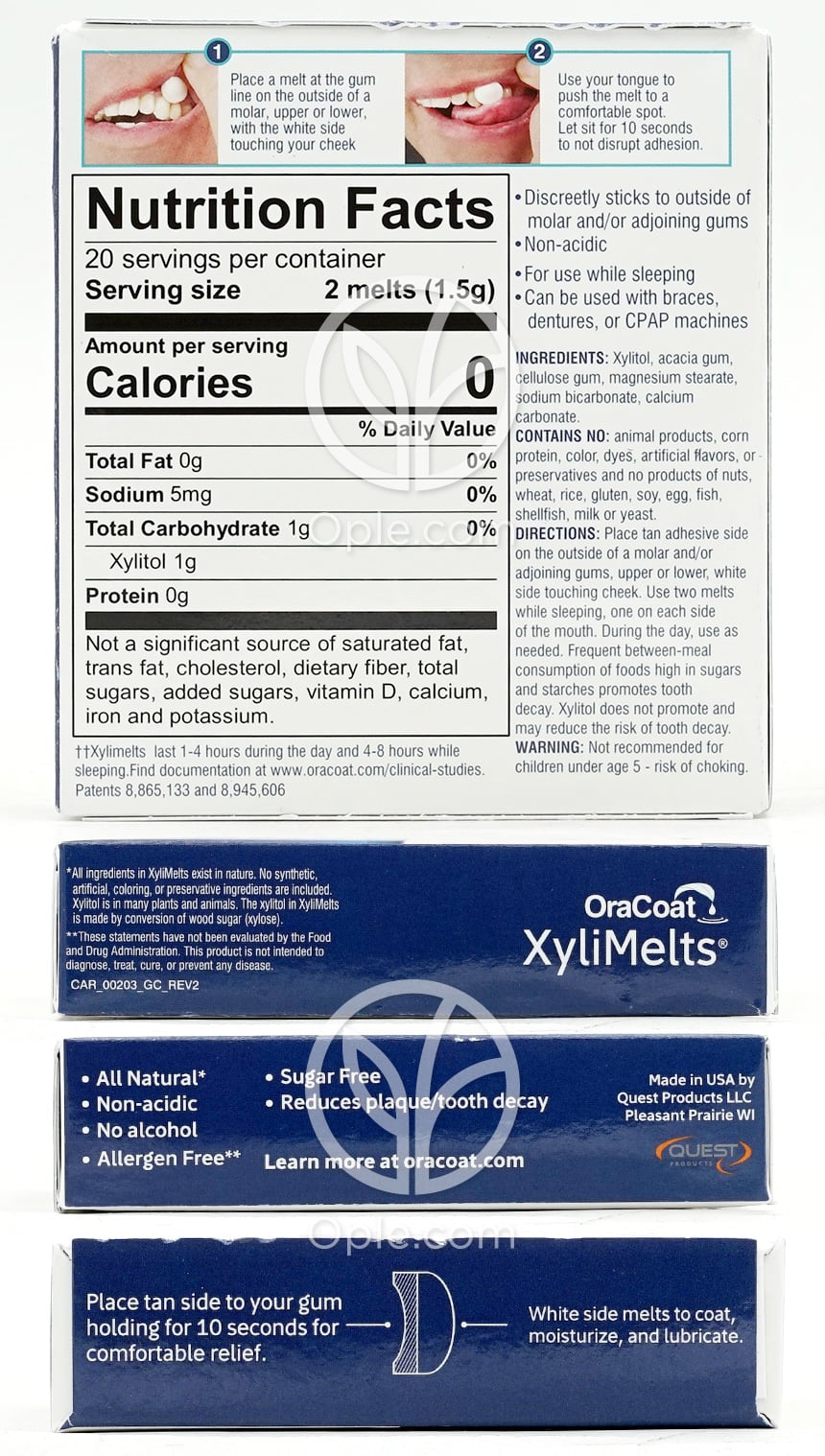 XyliMelts Dry Mouth Slightly Sweet Mint Free,  40 Melts — 후면