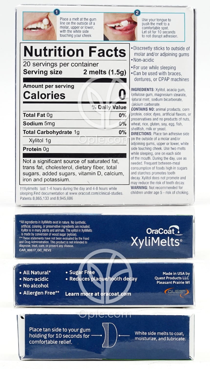 XyliMelts Dry Mouth Mild Mint Flavor,  40 Melts — 후면