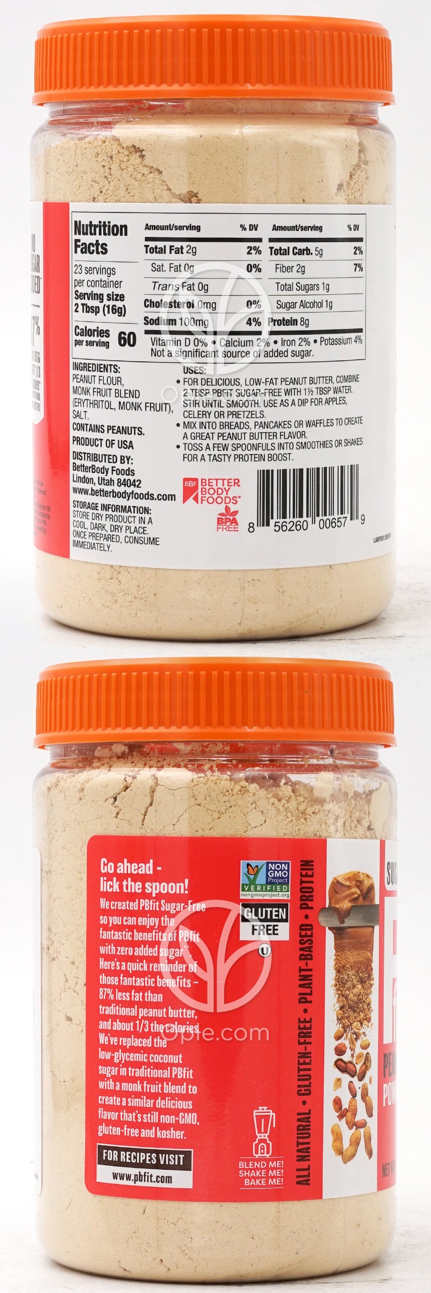 Sugar-Free Peanut Butter Powder,  13 oz — 후면