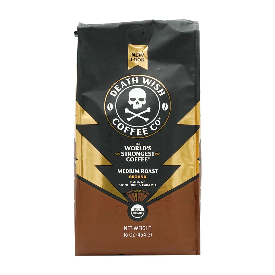 ミディアムロースト挽いたコーヒー（中）、16oz
